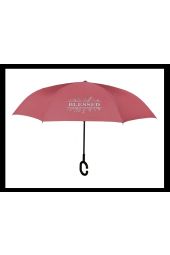 Reversible Umbrella- Burgundy Blessed