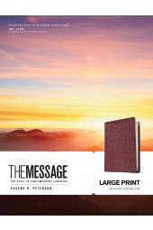 The Message Bible: Large Print Edition, Burgundy Leather-look